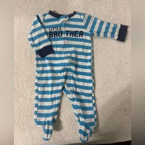 Child of Mine Blue and White Striped Footie